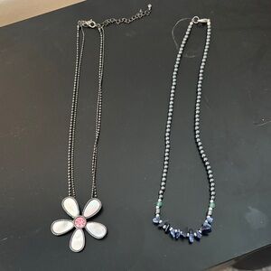 Lia Sophia necklace and blue and green necklace set